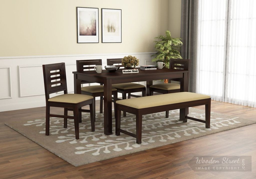 wooden dining table set 6 seater